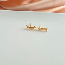 Load image into Gallery viewer, Luxe Dainty Dachshund Studs - Gold