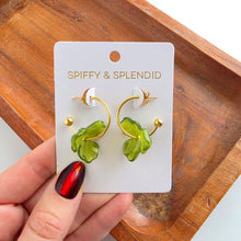 Load image into Gallery viewer, Magnolia Hoops - Olive Green