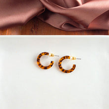 Load image into Gallery viewer, Micro Hoops - Amber Dot