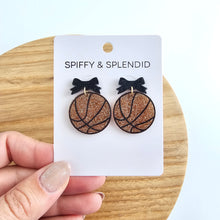 Load image into Gallery viewer, Bow Basketball Earrings