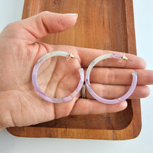 Load image into Gallery viewer, Cameron Hoops - Lilac Quartz