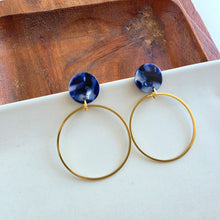 Load image into Gallery viewer, Amelia Earrings - Midnight Marble