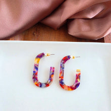 Load image into Gallery viewer, Jenna Hoops - Jewel Stained Glass