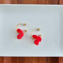 Load image into Gallery viewer, Magnolia Hoops - Poppy Red