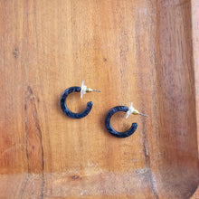 Load image into Gallery viewer, Micro Cam Mini Hoops - Midnight Shimmer