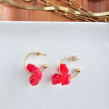 Load image into Gallery viewer, Magnolia Hoops - Poppy Red