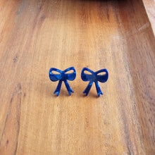 Load image into Gallery viewer, Bow Studs - Navy