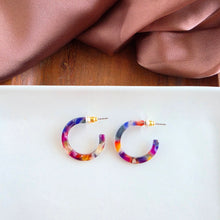 Load image into Gallery viewer, Cam Mini Hoops - Jewel Stained Glass