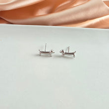 Load image into Gallery viewer, Luxe Dainty Dachshund Studs - Silver