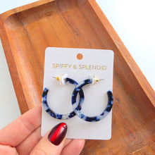 Load image into Gallery viewer, Camy Hoops - Midnight Marble
