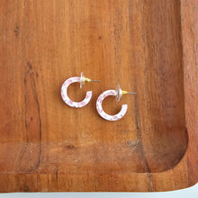 Load image into Gallery viewer, Micro Cam Mini Hoops - Powder Pink Dot