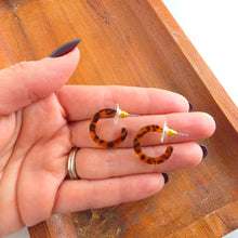 Load image into Gallery viewer, Micro Hoops - Amber Dot