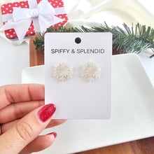 Load image into Gallery viewer, Snowflake Studs - White Shimmer