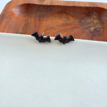 Load image into Gallery viewer, Bat Studs - Black Glitter
