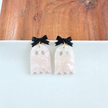 Load image into Gallery viewer, Bow Ghost Earrings - Light Pink Shimmer