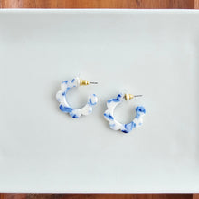 Load image into Gallery viewer, Flora Mini Hoops - Greek Goddess Blue