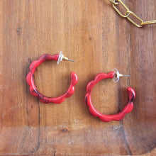 Load image into Gallery viewer, Scarlett Hoops - Crimson Red