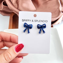 Load image into Gallery viewer, Bow Studs - Navy