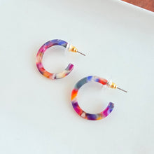 Load image into Gallery viewer, Cam Mini Hoops - Jewel Stained Glass