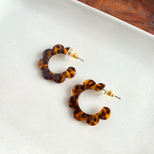 Load image into Gallery viewer, Flora Mini Hoops - Amber Dot