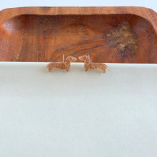 Load image into Gallery viewer, Dainty Dachshund Studs - Brown Glitter