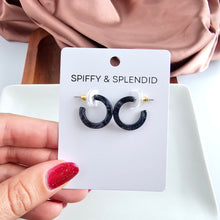 Load image into Gallery viewer, Micro Cam Mini Hoops - Midnight Shimmer