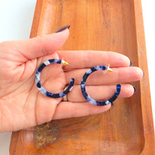 Load image into Gallery viewer, Camy Hoops - Midnight Marble