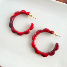 Load image into Gallery viewer, Scarlett Hoops - Crimson Red