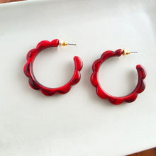 Load image into Gallery viewer, Scarlett Hoops - Crimson Red