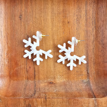 Load image into Gallery viewer, Snowflake Hoops - Cream