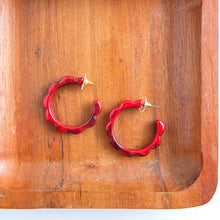 Load image into Gallery viewer, Scarlett Hoops - Crimson Red