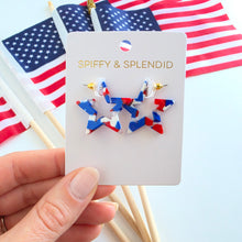 Load image into Gallery viewer, Mini Star Hoops - Red, White & Blue
