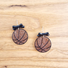 Load image into Gallery viewer, Bow Basketball Earrings