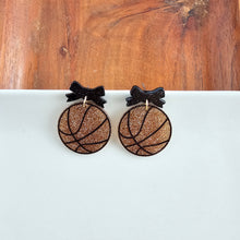 Load image into Gallery viewer, Bow Basketball Earrings