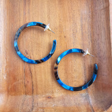 Load image into Gallery viewer, Cameron Hoops - Mocha & Blue