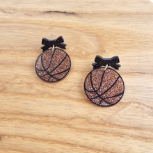 Load image into Gallery viewer, Bow Basketball Earrings