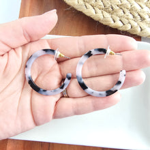 Load image into Gallery viewer, Camy Hoops - Snow Tortoise