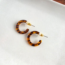 Load image into Gallery viewer, Micro Hoops - Amber Dot
