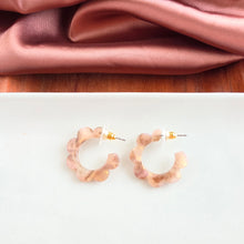 Load image into Gallery viewer, Flora Mini Hoops - Shimmering Taupe