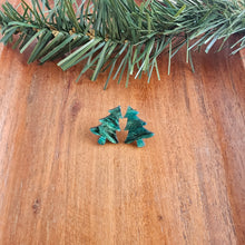 Load image into Gallery viewer, Christmas Tree Studs - Green Shimmer
