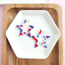 Load image into Gallery viewer, Star Hoops - Red, White & Blue