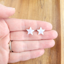 Load image into Gallery viewer, Star Studs- Pearly White