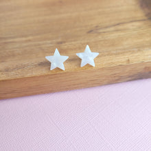 Load image into Gallery viewer, Star Studs- Pearly White