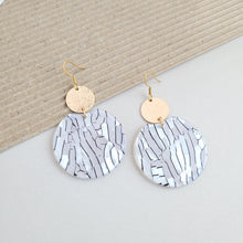 Load image into Gallery viewer, Zoey Earrings - Pearl Black Stripe