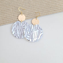 Load image into Gallery viewer, Zoey Earrings - Pearl Black Stripe