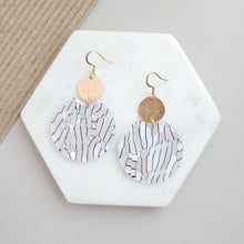 Load image into Gallery viewer, Zoey Earrings - Pearl Black Stripe
