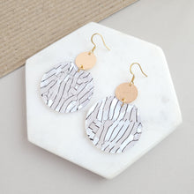 Load image into Gallery viewer, Zoey Earrings - Pearl Black Stripe