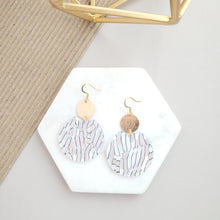 Load image into Gallery viewer, Zoey Earrings - Pearl Black Stripe