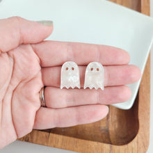 Load image into Gallery viewer, Ghost Studs - White Shimmer