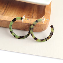 Load image into Gallery viewer, Camy Hoops - Olive Tortoise